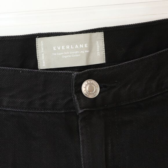 EVERLANE The Super-Soft Relaxed Jean 33 Regular Stormy Black Straight Leg B51 - Picture 4 of 5
